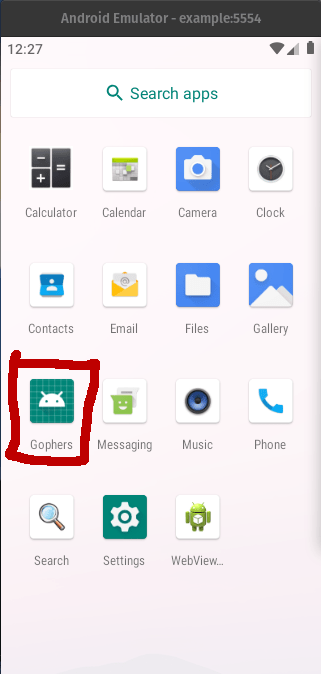 Application Menu Including the Gophers app